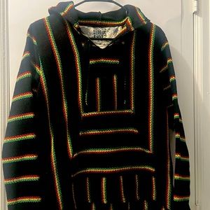 Original señor Lopez Mexican sweater.  Rasta colors. Red, green, and yellow.